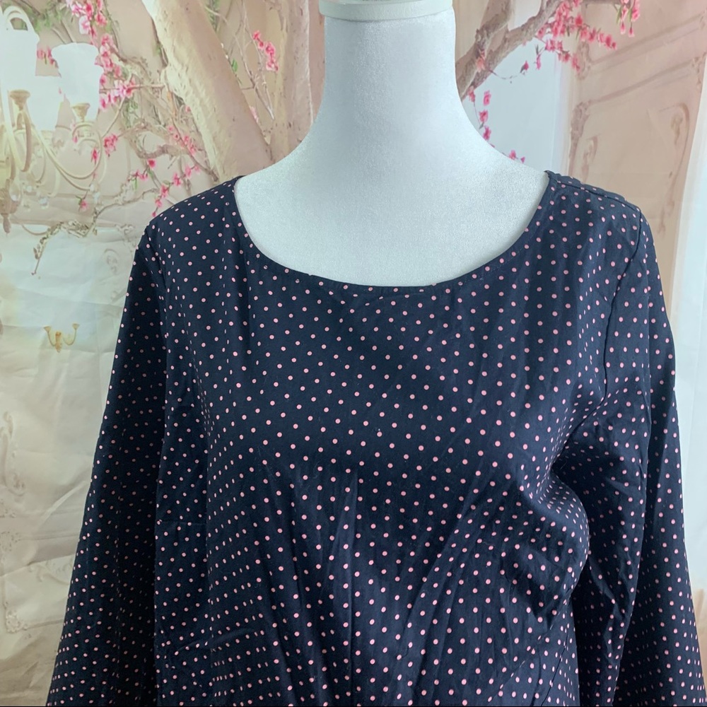 NEW Eloquii Tie Front Polka Dot Blouse - Picture 3 of 11